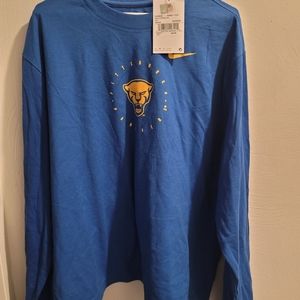 NWT Nike Pittsburgh Panthers Cotton Long Sleeve Boxy Tee Blue GoldMediumZWFB8933